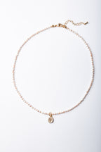 Collar Virgen Perla con medalla circones y perlas de río